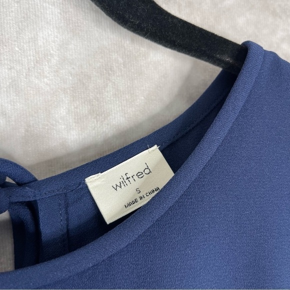 Wilfred Aritzia Fleurette Ruffled Wide-Leg Jumpsuit Navy Blue Women's Size S - Picture 4 of 10